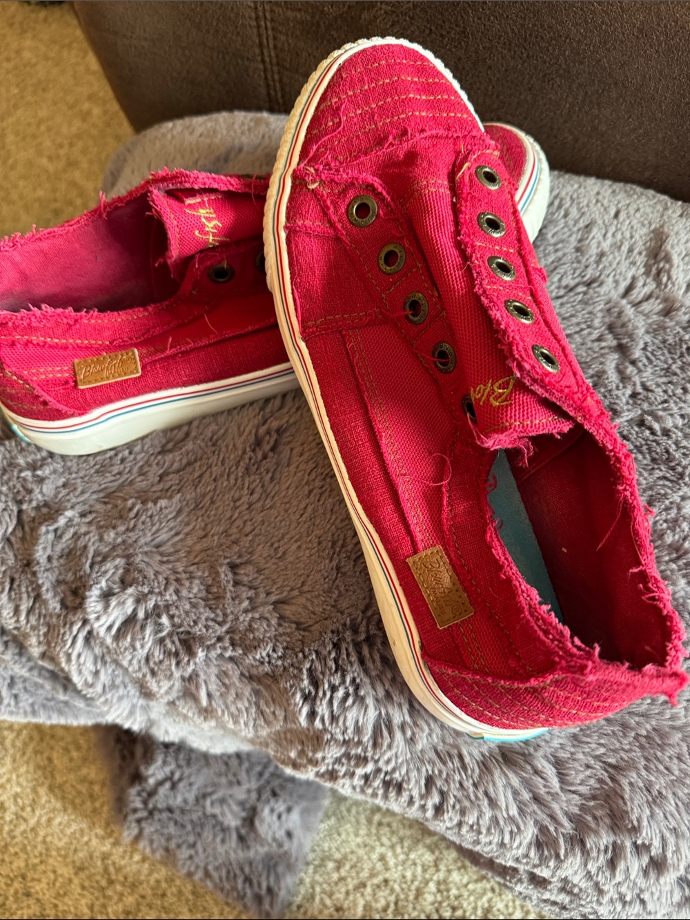 Blowfish Women’s Red Canvas Slip-On Sneakers